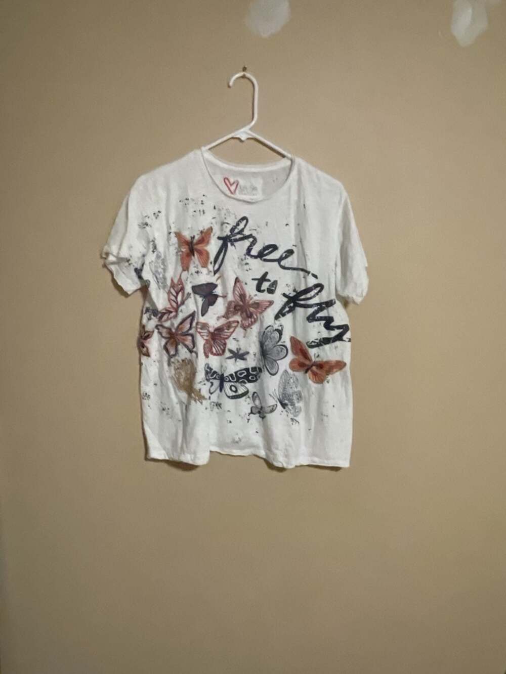 Kyla Seo Free to Fly Butterfly Embroidered T-Shirt X-Small White